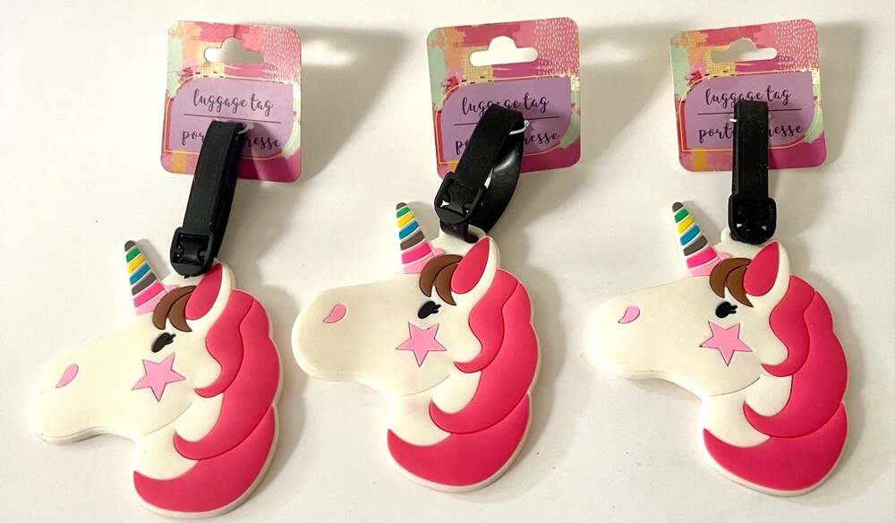 Set of 3 Greenbrier International Unicorn Silicone Luggage Tags